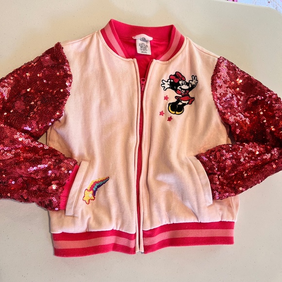 💖Disney Girls Sparkly Jacket💖 Lined Sequined The whole jacket sparkles! SZ9-10 - Picture 1 of 15